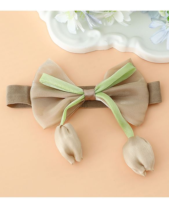 Babyhug Headband With Bow & Tulip Applique - Purple