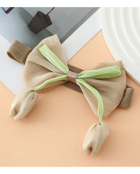 Babyhug Headband With Bow & Tulip Applique - Purple