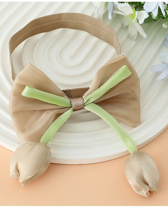 Babyhug Headband With Bow & Tulip Applique - Purple