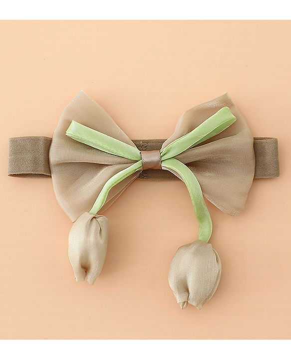 Babyhug Headband With Bow & Tulip Applique - Purple