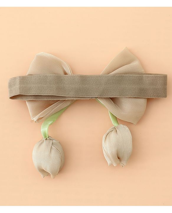 Babyhug Headband With Bow & Tulip Applique - Purple