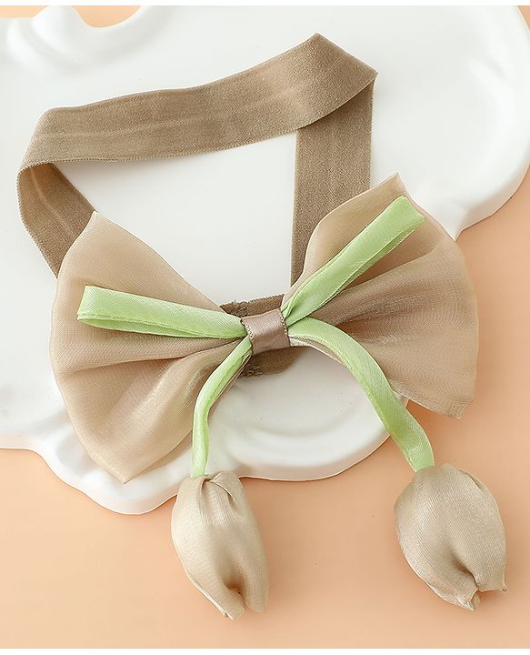 Babyhug Headband With Bow & Tulip Applique - Purple