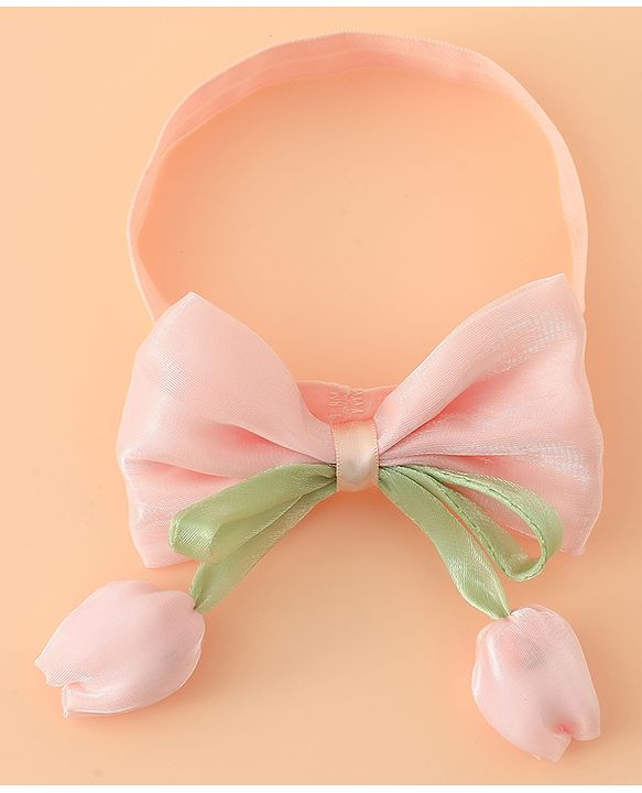 Babyhug Headband With Bow & Tulip Applique - Purple