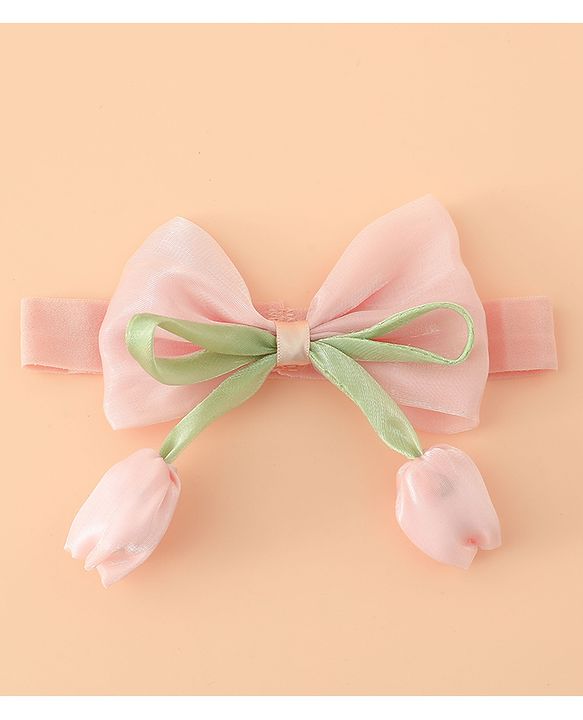 Babyhug Headband With Bow & Tulip Applique - Purple