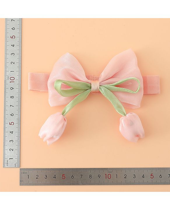 Babyhug Headband With Bow & Tulip Applique - Purple