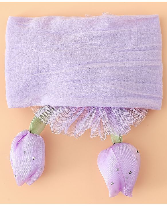 Babyhug Free Size Baby Headbands With Butterfly & Bow Applique - Purple