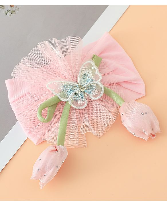Babyhug Free Size Baby Headbands With Butterfly & Bow Applique - Purple