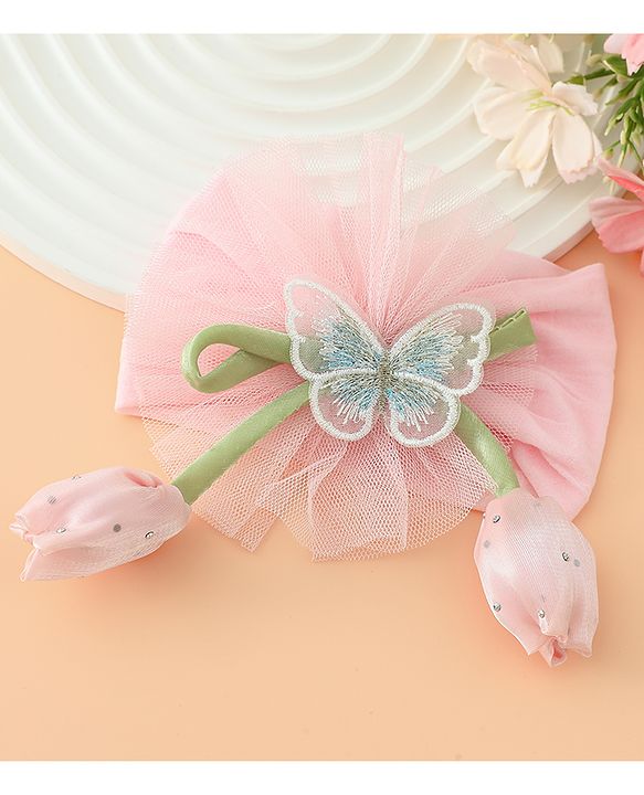Babyhug Free Size Baby Headbands With Butterfly & Bow Applique - Purple
