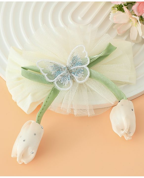 Babyhug Free Size Baby Headbands With Butterfly & Bow Applique - Purple