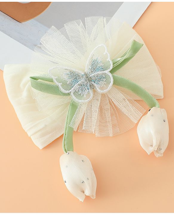 Babyhug Free Size Baby Headbands With Butterfly & Bow Applique - Purple
