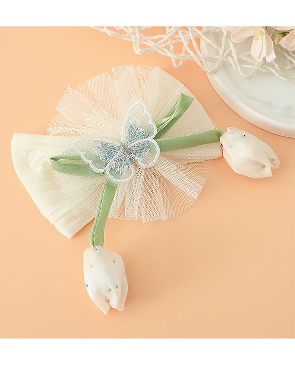 Babyhug Free Size Baby Headbands With Butterfly & Bow Applique - Purple