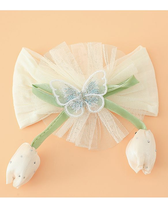 Babyhug Free Size Baby Headbands With Butterfly & Bow Applique - Purple