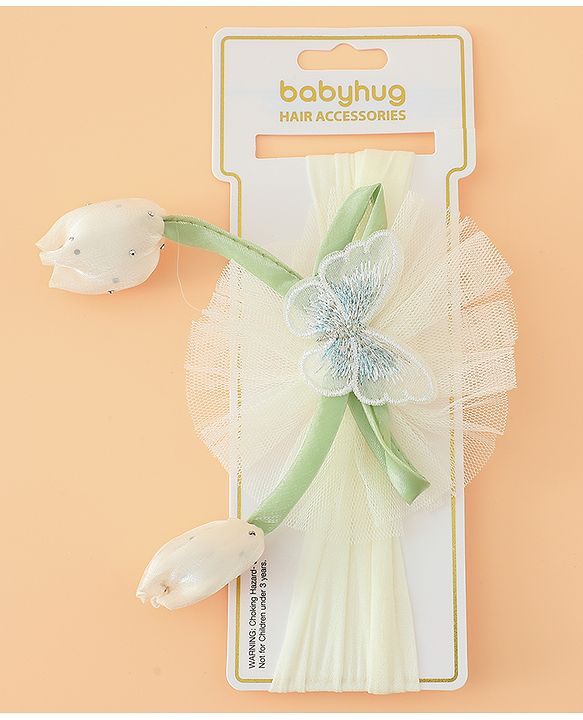 Babyhug Free Size Baby Headbands With Butterfly & Bow Applique - Purple