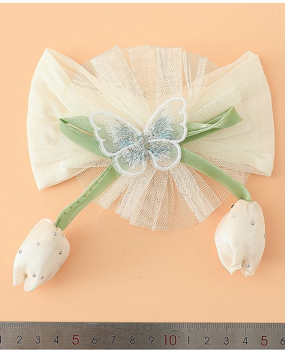 Babyhug Free Size Baby Headbands With Butterfly & Bow Applique - Purple
