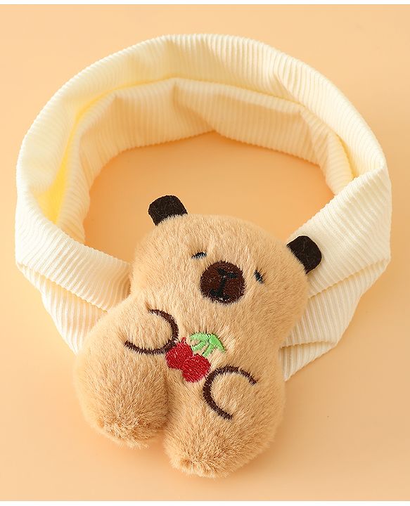 Babyhug Free Size Headband With Bear Applique - Brown
