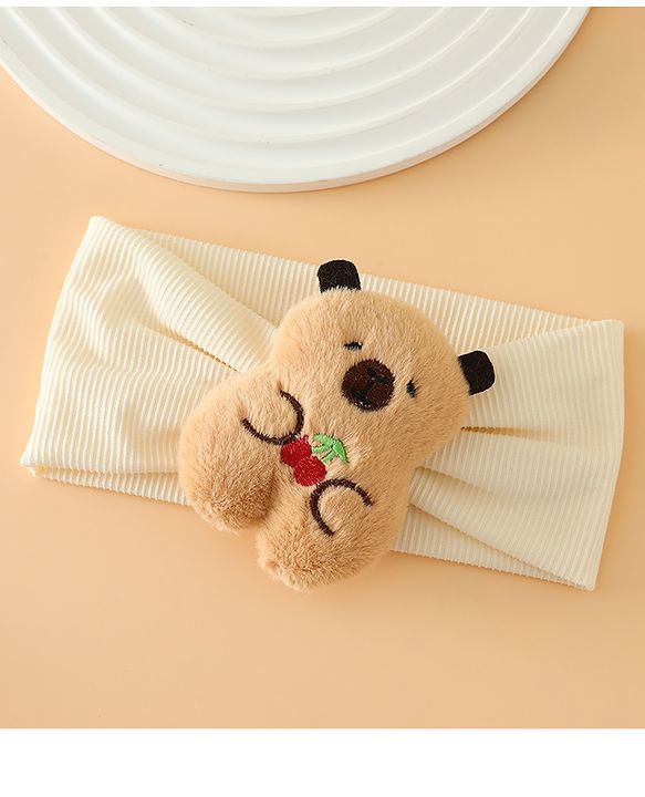 Babyhug Free Size Headband With Bear Applique - Brown