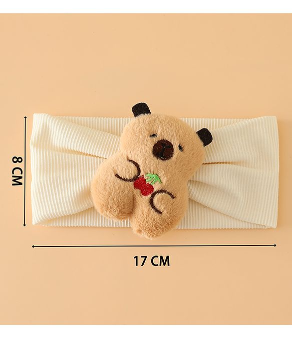 Babyhug Free Size Headband With Bear Applique - Brown
