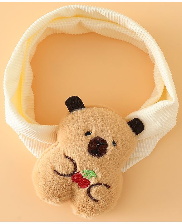 Babyhug Free Size Headband With Bear Applique - Brown