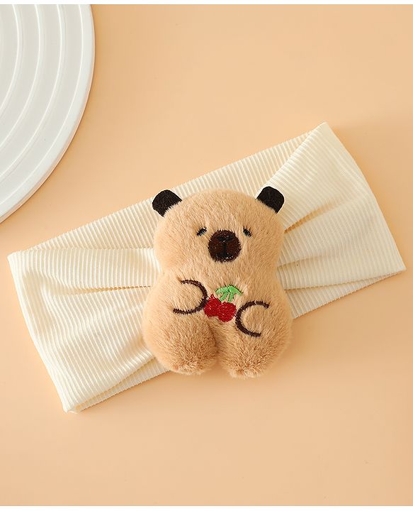 Babyhug Free Size Headband With Bear Applique - Brown