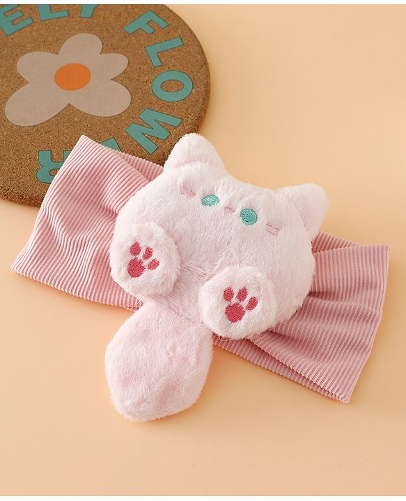 Babyhug Free Size Kitten snowball Applique Headbands - Pink