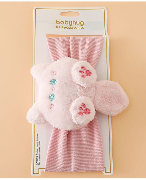 Babyhug Free Size Kitten snowball Applique Headbands - Pink