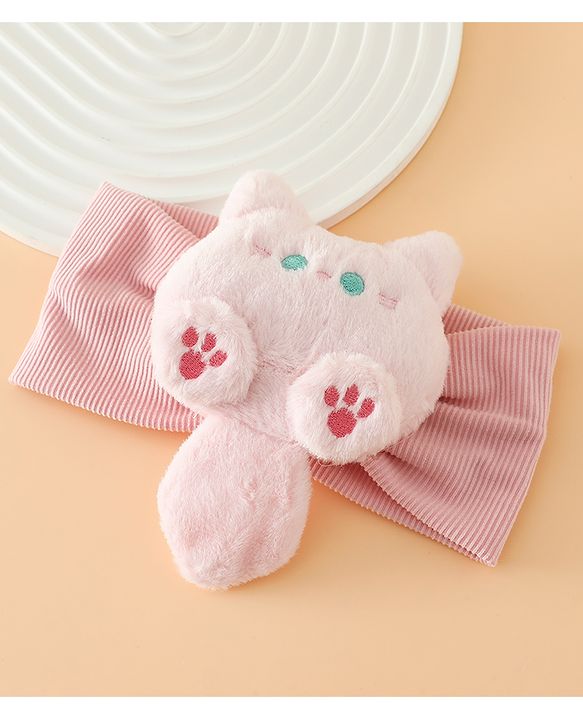 Babyhug Free Size Kitten snowball Applique Headbands - Pink