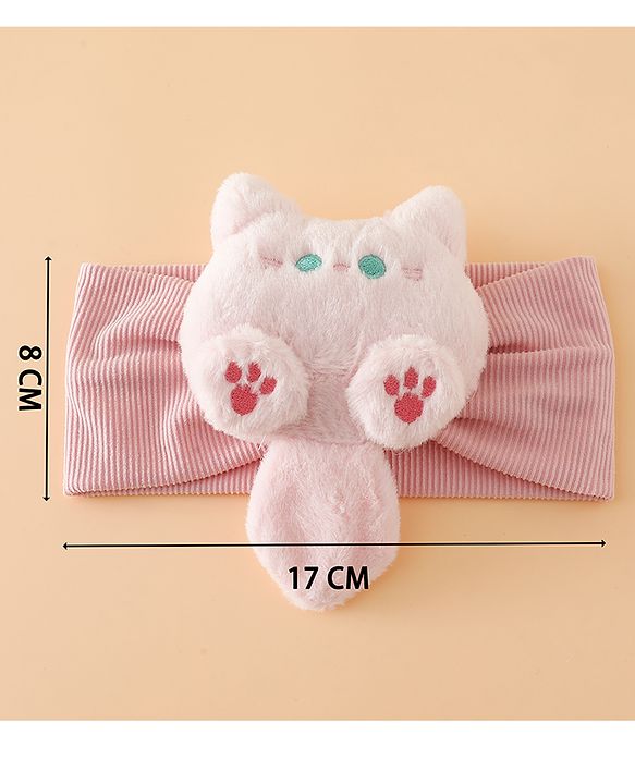 Babyhug Free Size Kitten snowball Applique Headbands - Pink