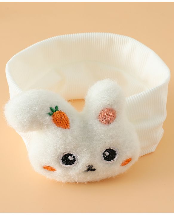 Babyhug Headbands Free Size With Bunny Applique - White