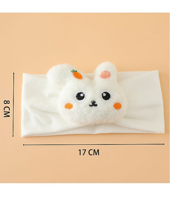Babyhug Headbands Free Size With Bunny Applique - White