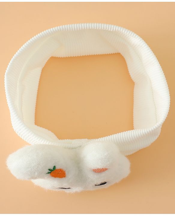 Babyhug Headbands Free Size With Bunny Applique - White