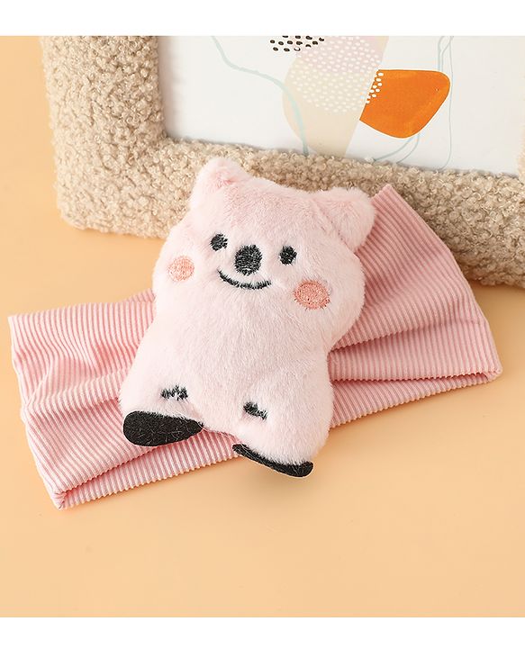 Babyhug Free Size Headband With Bear Applique - Pink