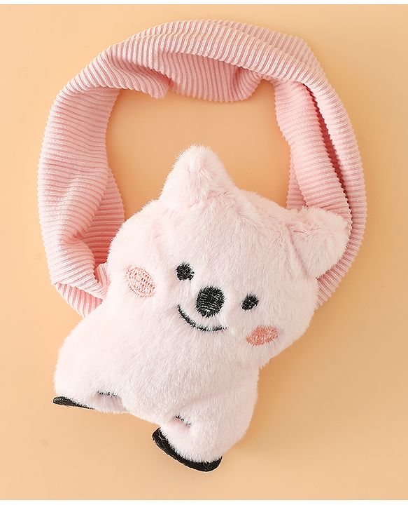Babyhug Free Size Headband With Bear Applique - Pink