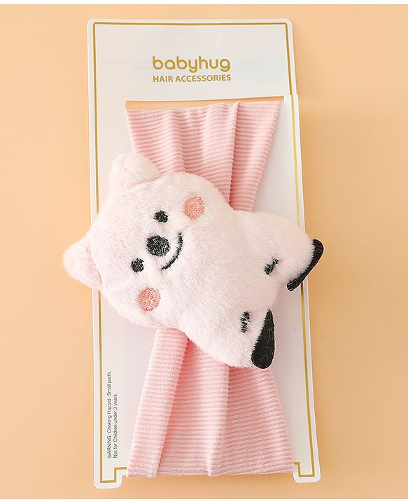 Babyhug Free Size Headband With Bear Applique - Pink