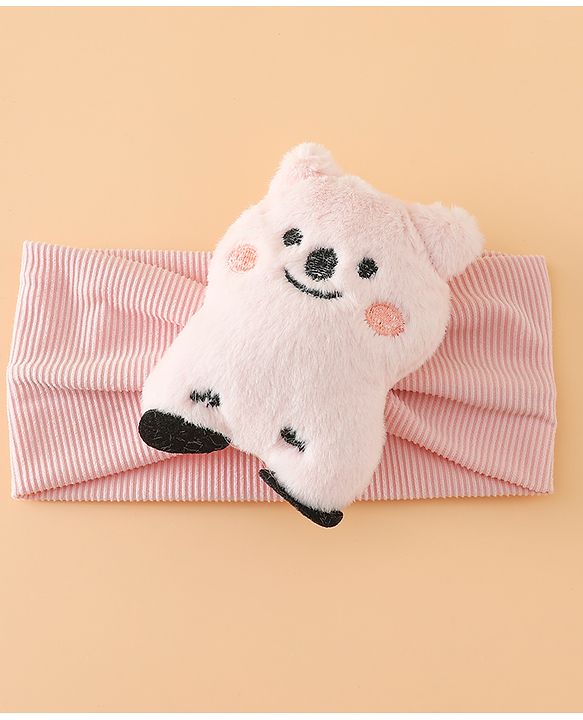 Babyhug Free Size Headband With Bear Applique - Pink