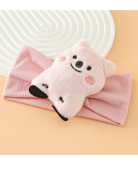 Babyhug Free Size Headband With Bear Applique - Pink