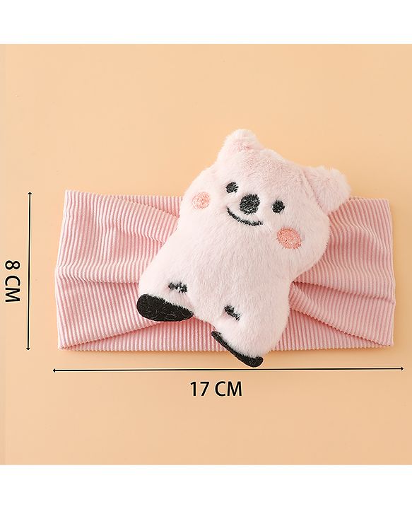 Babyhug Free Size Headband With Bear Applique - Pink