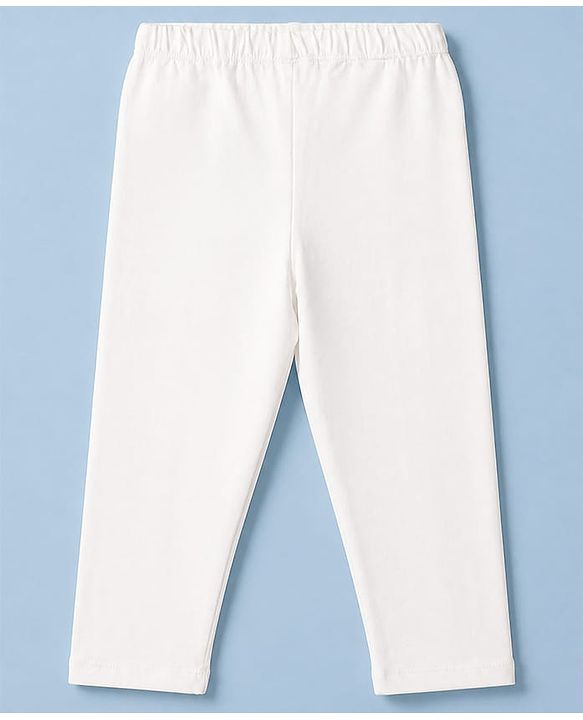 Babyhug Cotton Elastane Knit Full Length Solid Lycra Leggings Pack of 3 - White