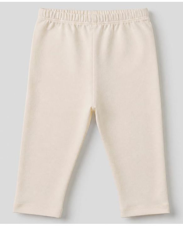 Babyhug Cotton Lycra Elastane Knit Slim Fit Full Length Solid Leggings Pack of 3 - Light Green, Pink & Cream