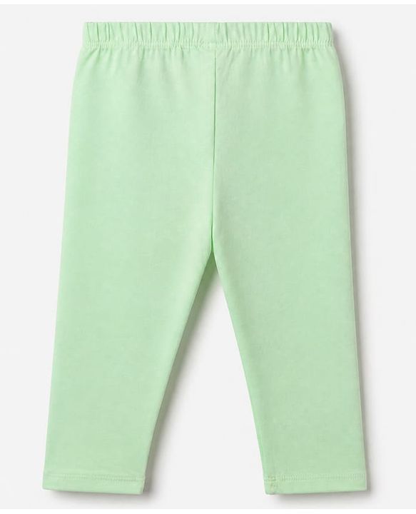 Babyhug Cotton Lycra Elastane Knit Slim Fit Full Length Solid Leggings Pack of 3 - Light Green, Pink & Cream