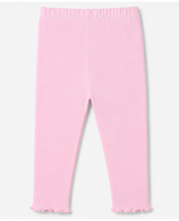 Babyhug Cotton Lycra Knit Full Length Leggings With Fruits Print - Pink, Orange & Green