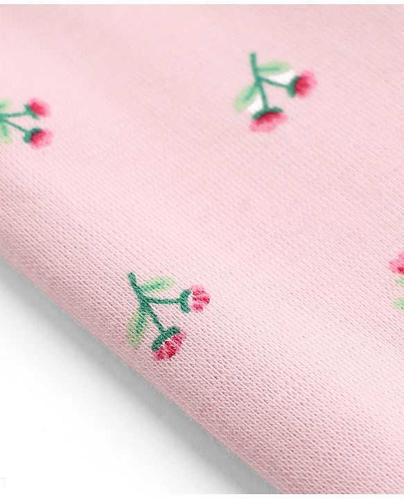 Babyhug Cotton Elastane Lycra Knit Solid Floral Printed Leggings Female Pack of 3 - Pink Red