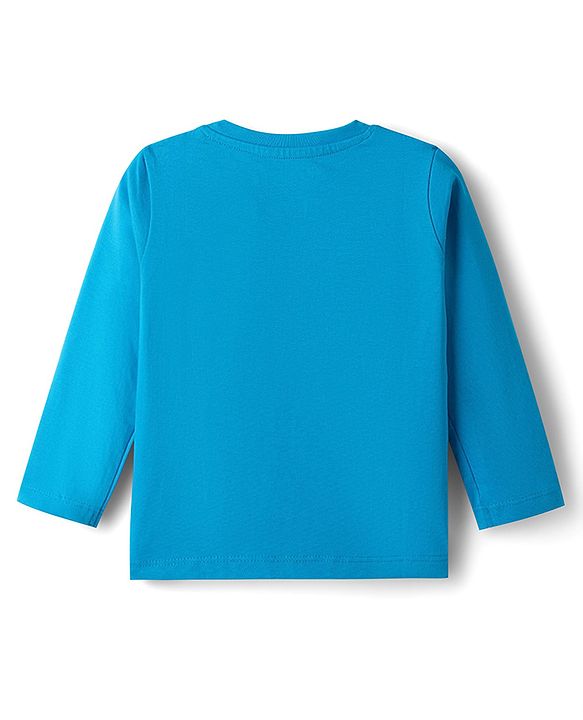 Babyhug Disney Single Jersey Knit Full Sleeves Co-Ords T-Shirt & Pyjama Night Suit with Lion King Print - Aqua Blue