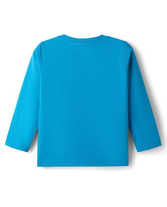 Babyhug Disney Single Jersey Knit Full Sleeves Co-Ords T-Shirt & Pyjama Night Suit with Lion King Print - Aqua Blue