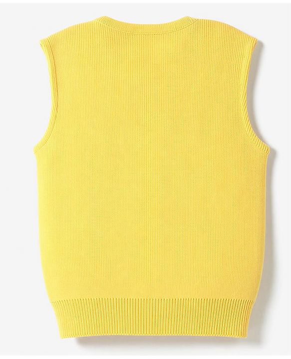 Babyhug Knit Sleeveless Front Open Sweater - Yellow