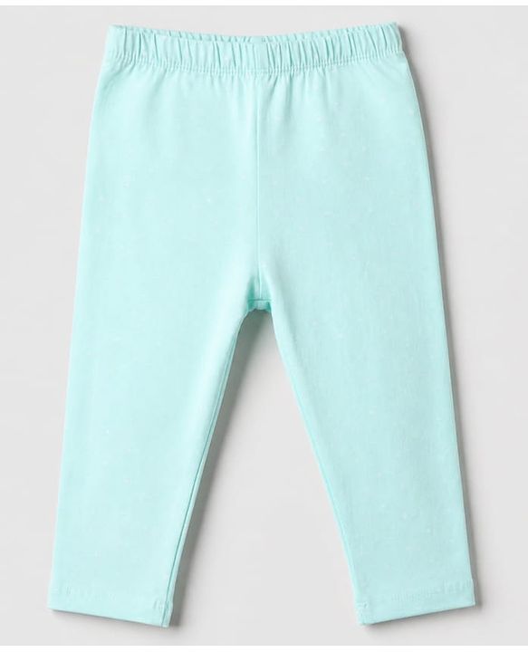 Babyhug Cotton Lycra Elastane Knit Slim Fit Full Length Solid Leggings with Floral Print Pack of 3 - White, Lilac & Light Blue