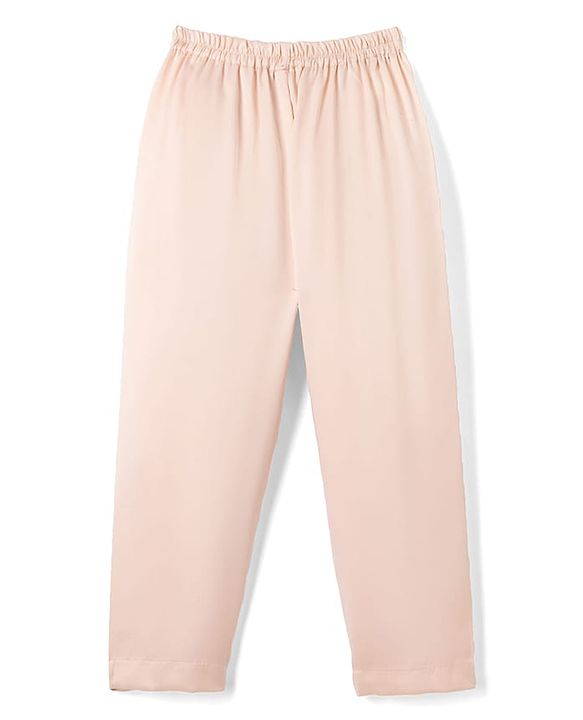 Babyhug Woven Solid Kurta Pyjama Set With Floral Sequin Embroidered Jacket - Peach