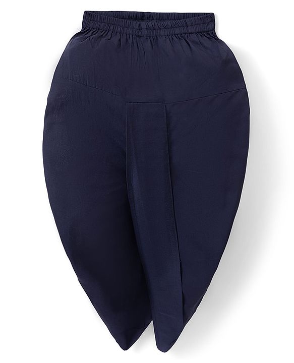 Babyhug Woven Full Sleeves Solid Colour Kurta Dhoti  Set with Sequinned &  Embroidered Jacket - Navy