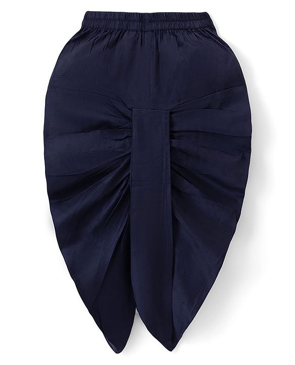 Babyhug Woven Full Sleeves Solid Colour Kurta Dhoti  Set with Sequinned &  Embroidered Jacket - Navy