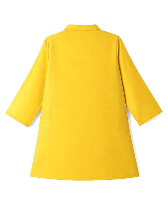 Babyhug Woven Full Sleeves Solid Dhoti Kurta Set With Mirror Embroidered Jacket - Yellow