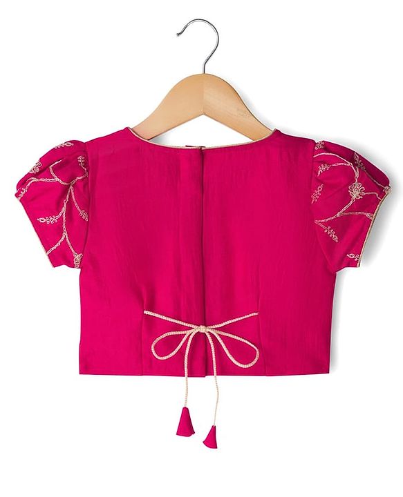 Babyhug Georgette Woven Half Sleeves Embroidered Choli Lehenga Set with Dupatta - Hot Pink